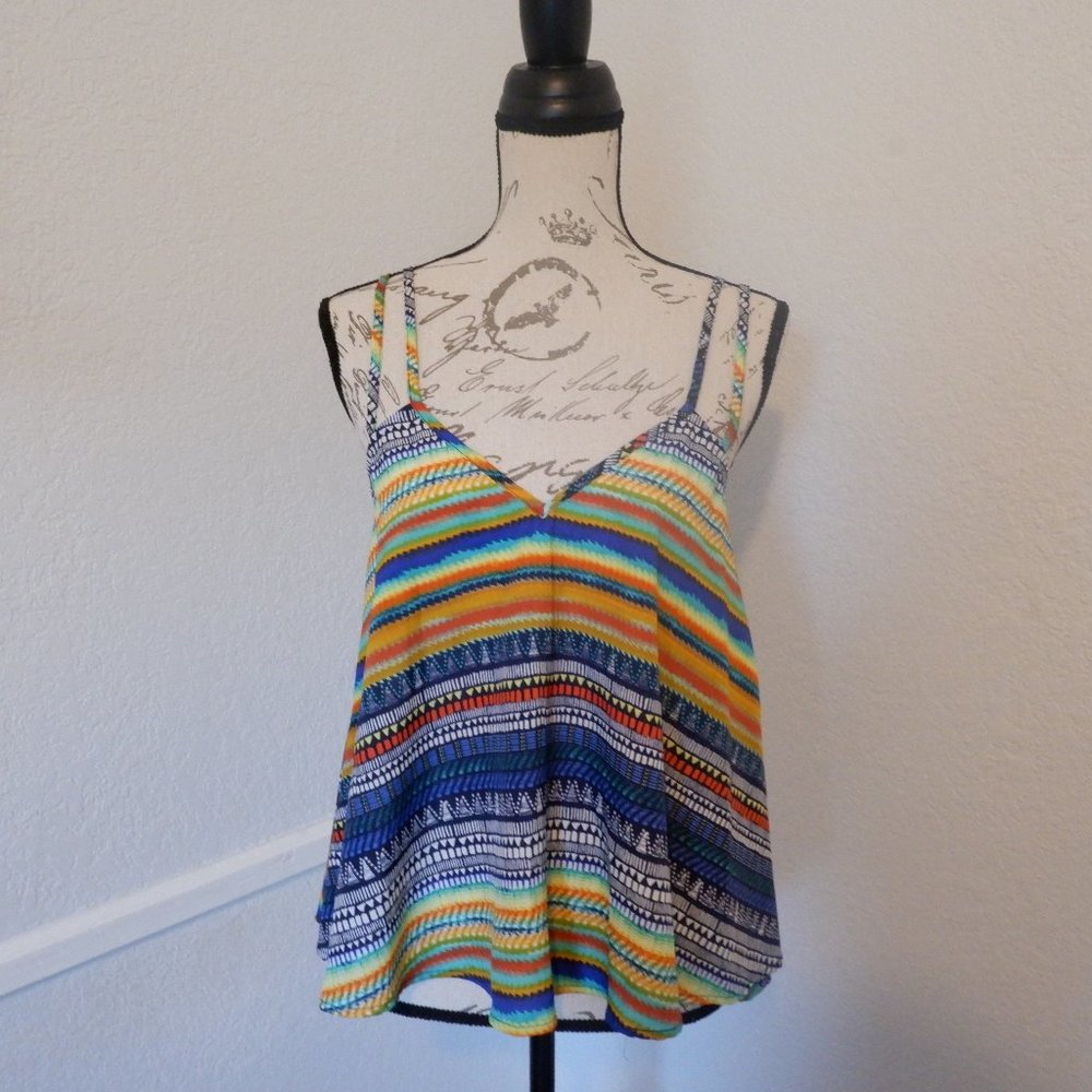 Colorful Flowy Tank w/ Double Arm Strap